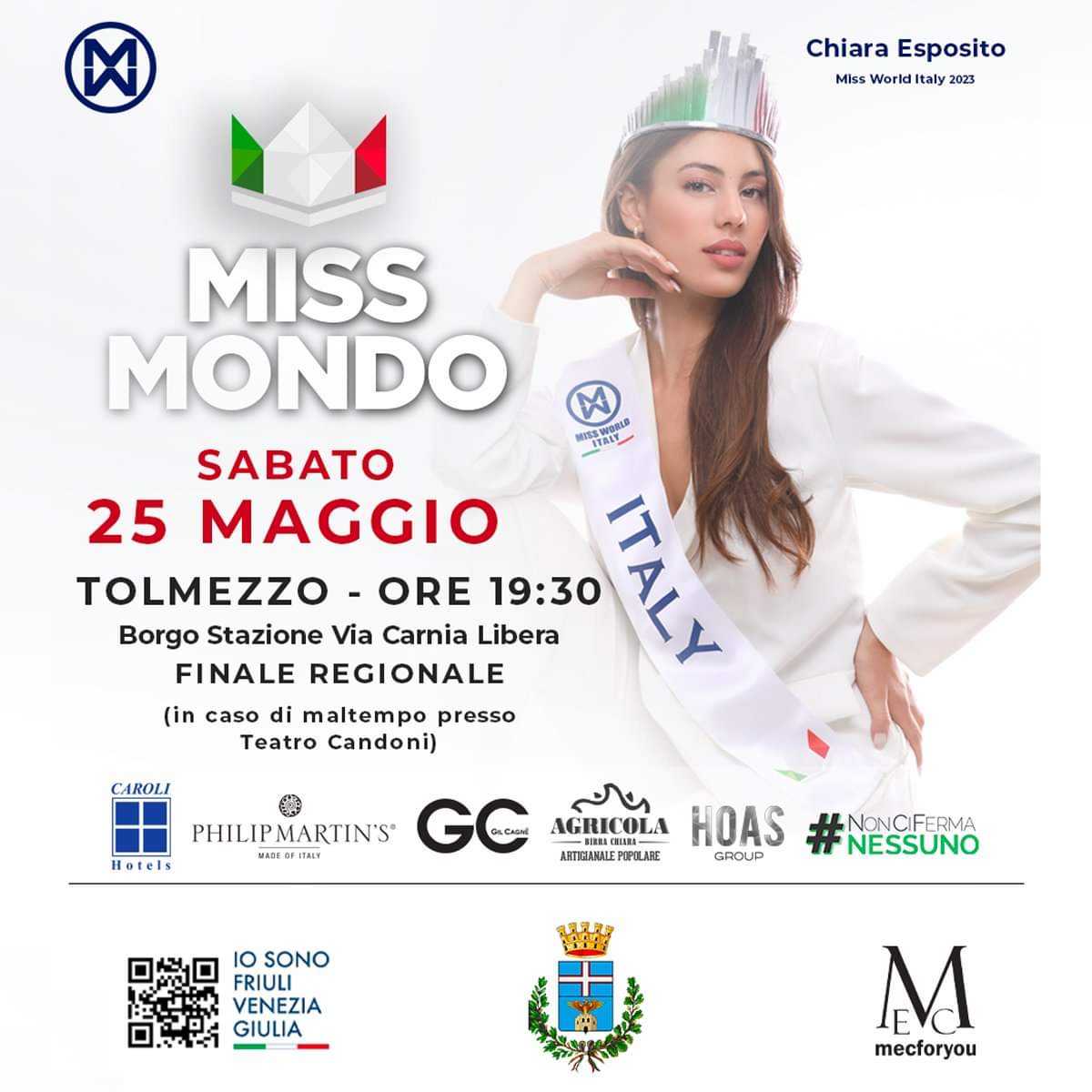 Finale regionale miss mondo FVG tolmezzo volantino
