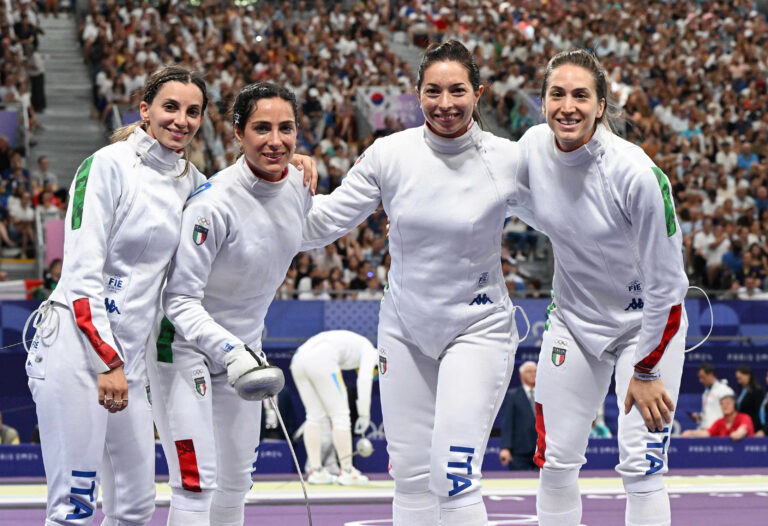 Paris Games of the XXXIII Olympiad - Fencing
Women's epee
In photo: SANTUCCIO Alberta RIZZI NAVARRIA FIAMINGO
Photo Augusto Bizzi