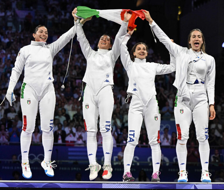 Paris Games of the XXXIII Olympiad - Fencing
Women's epee
In photo: SANTUCCIO Alberta RIZZI NAVARRIA FIAMINGO
Photo Augusto Bizzi