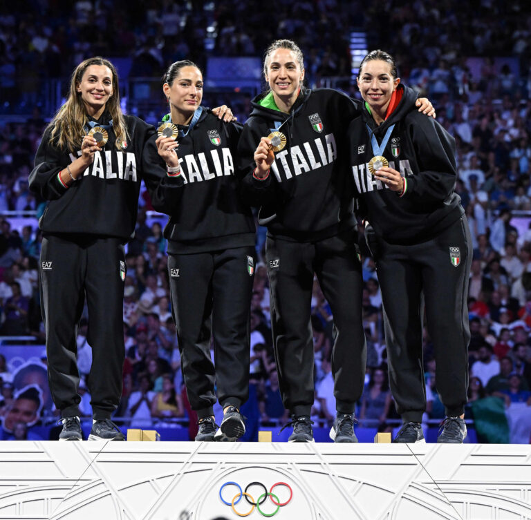 .Paris Games of the XXXIII Olympiad - Fencing
Women's epee
In photo: SANTUCCIO Alberta RIZZI NAVARRIA FIAMINGO
Photo Augusto Bizzi